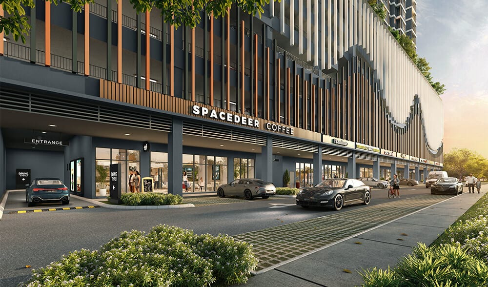M Aurora retail shops at the tower base, Old Klang Road