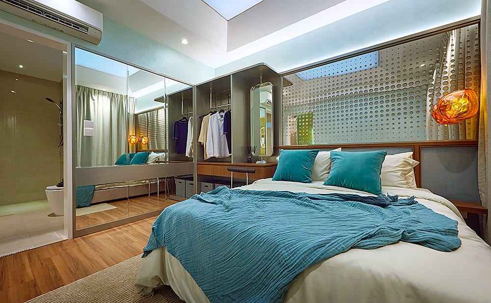 M Aurora Type A show unit master bedroom with ensuite, 556 sqft, Old Klang Road