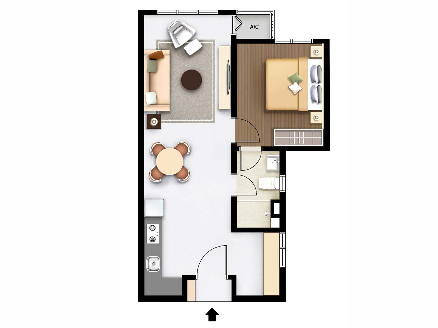 M Aurora Type A 556sf 1+1 Bedroom Floor Plan Tower A Old Klang Road